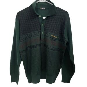 Tyrol Men Vintage Dark Green Lightweight‎ Sweater Sz. L But Fits More Like M